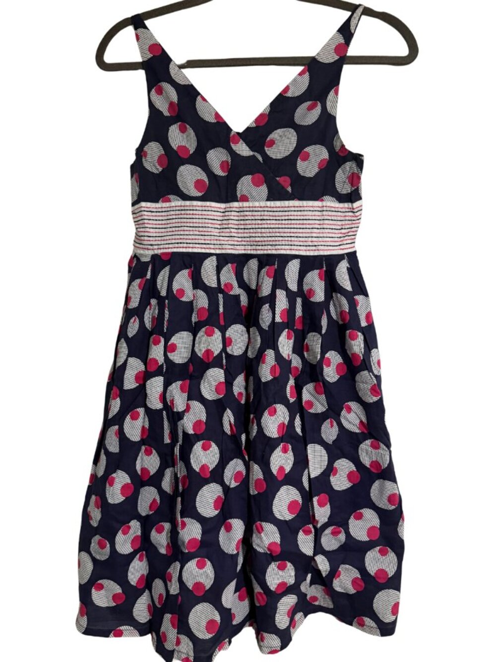 United Colors of Benetton Navy Pink Polka Dot Dress - girls Sz 14